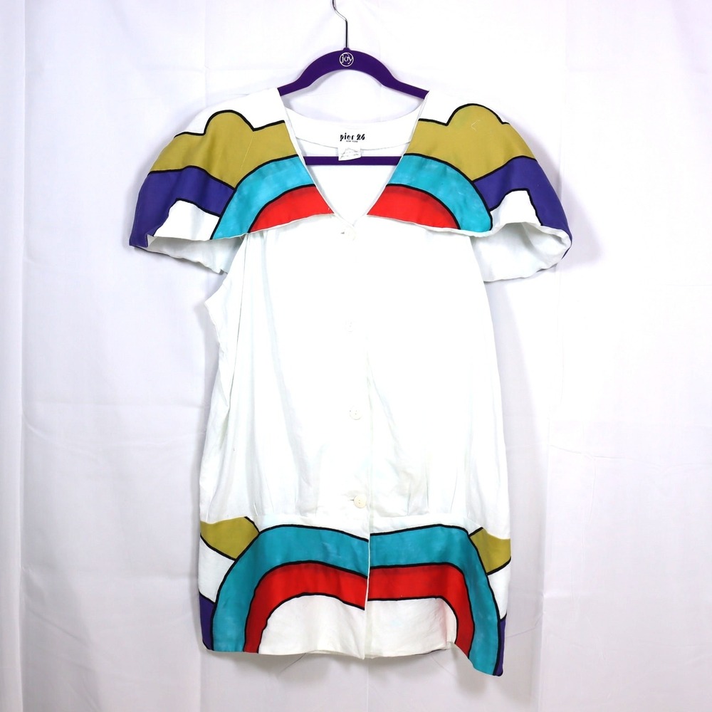 Pier 26 Vintage Rainbow Cape Top Size 12 Retro Mod